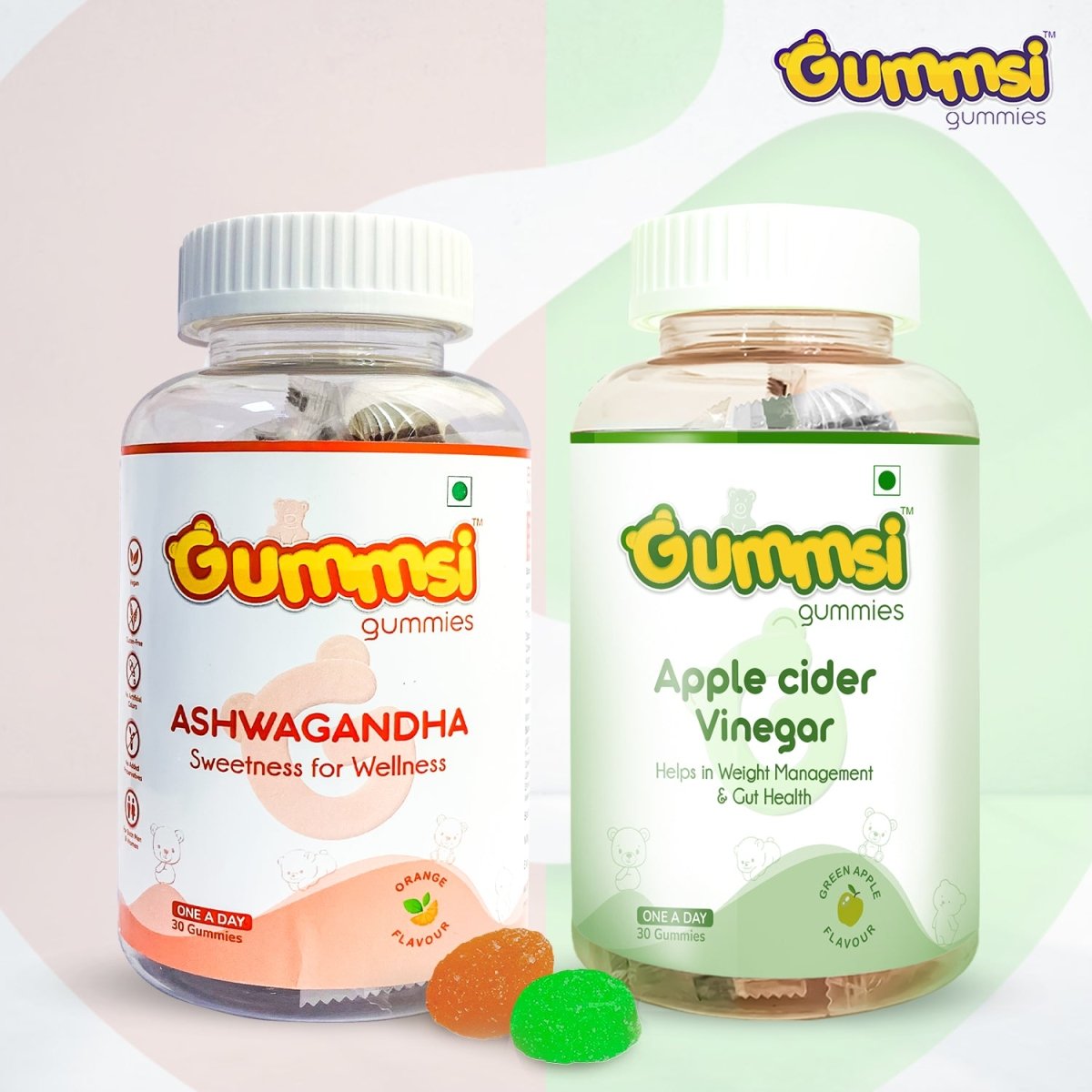 Apple Cider Vinegar + Ashwagandha Gummies - Gummsi