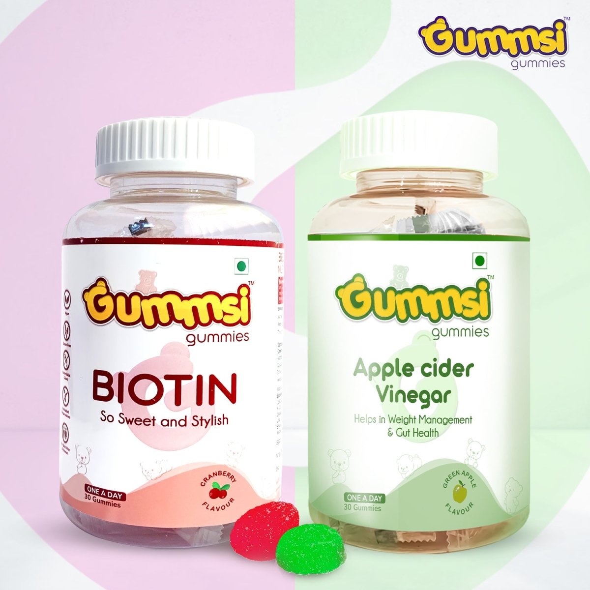 Apple Cider Vinegar + Biotin Gummies - Gummsi